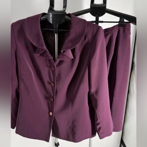Blacker by Stanley Blacker Raspberry 2 Pc Skirt Suit 16 Business Church Blazer